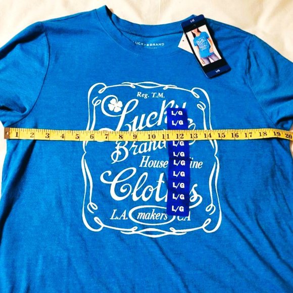 NWT Lucky Brand blue t-shirt - size large - Picture 4 of 7